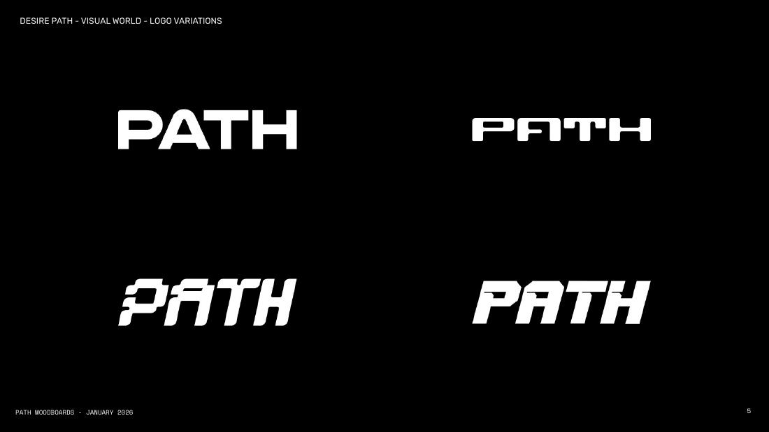 Four Path wordmark explorations